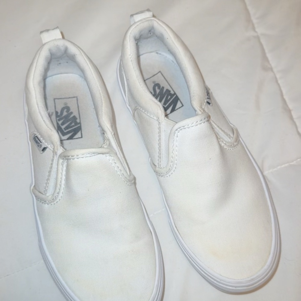 Vans Kids White Slip-On Shoes